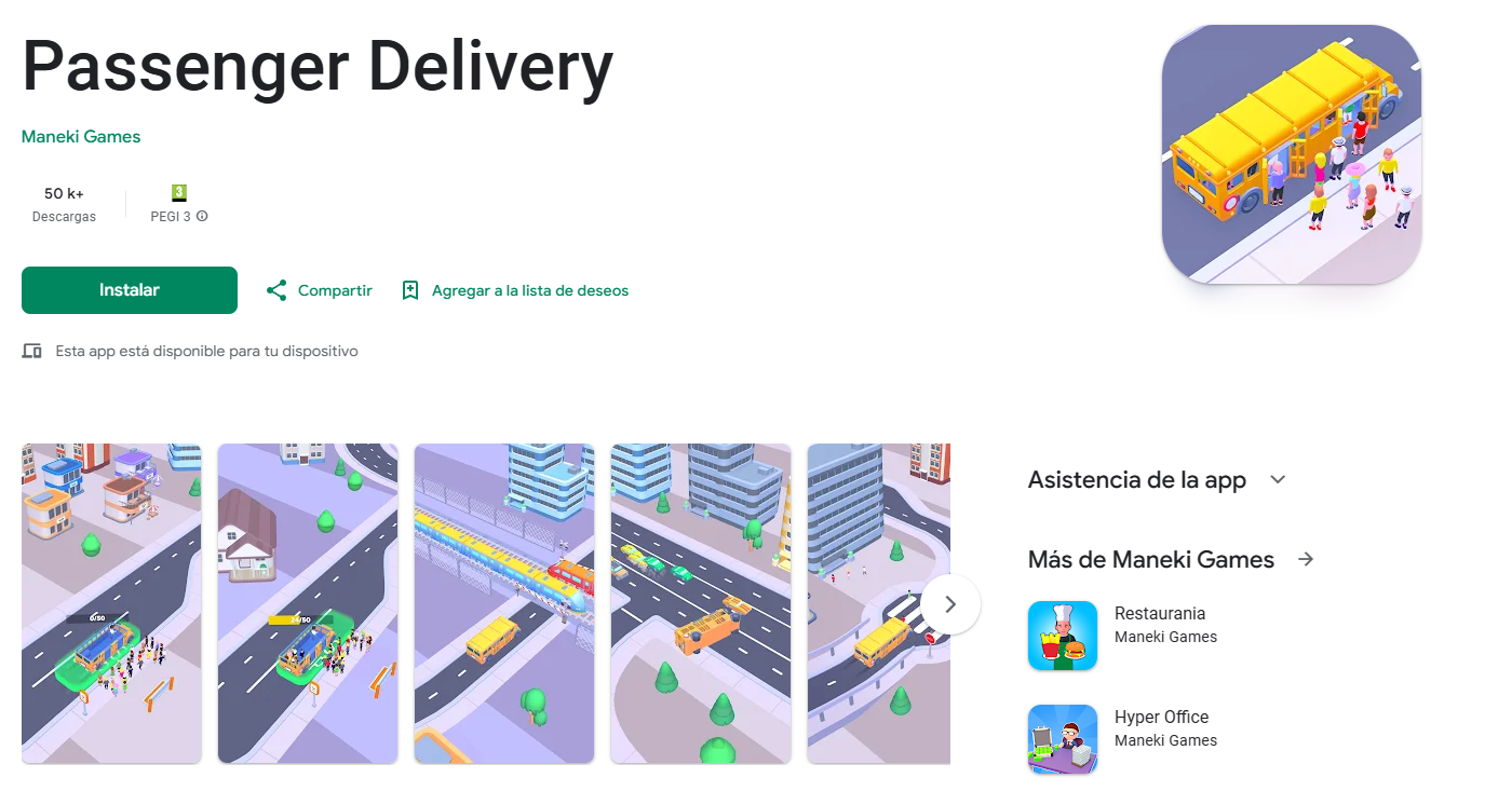 Captura del proyecto en Google Play